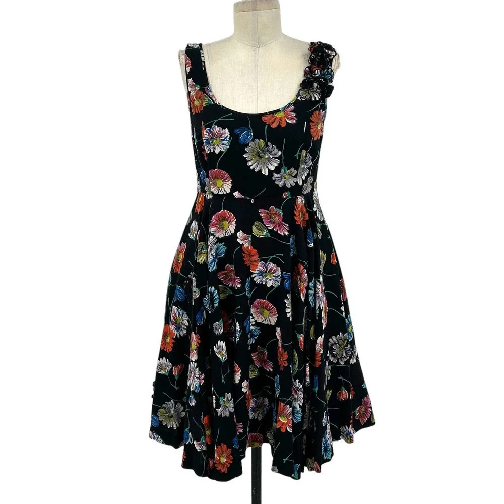 Anthropologie Moulinette Soeurs Astere Everywhere‎ Dress Floral Black Size 2 - Picture 2 of 15